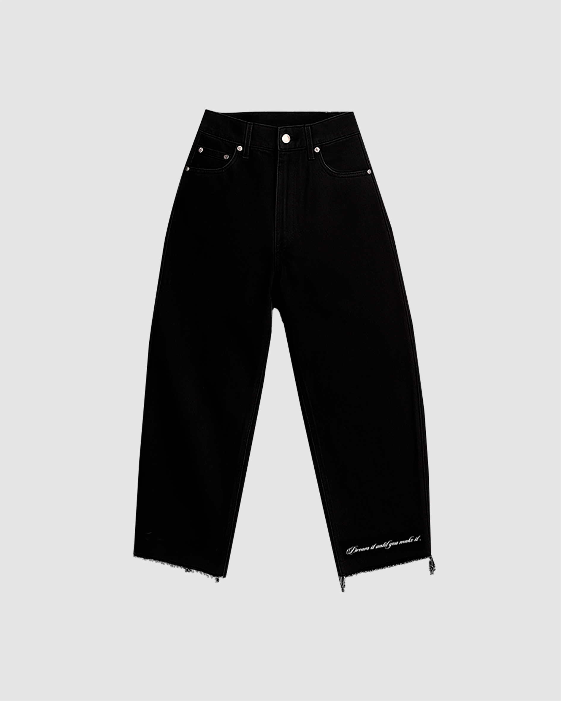 DENIM STRAIGHT RAW HEM JEANS