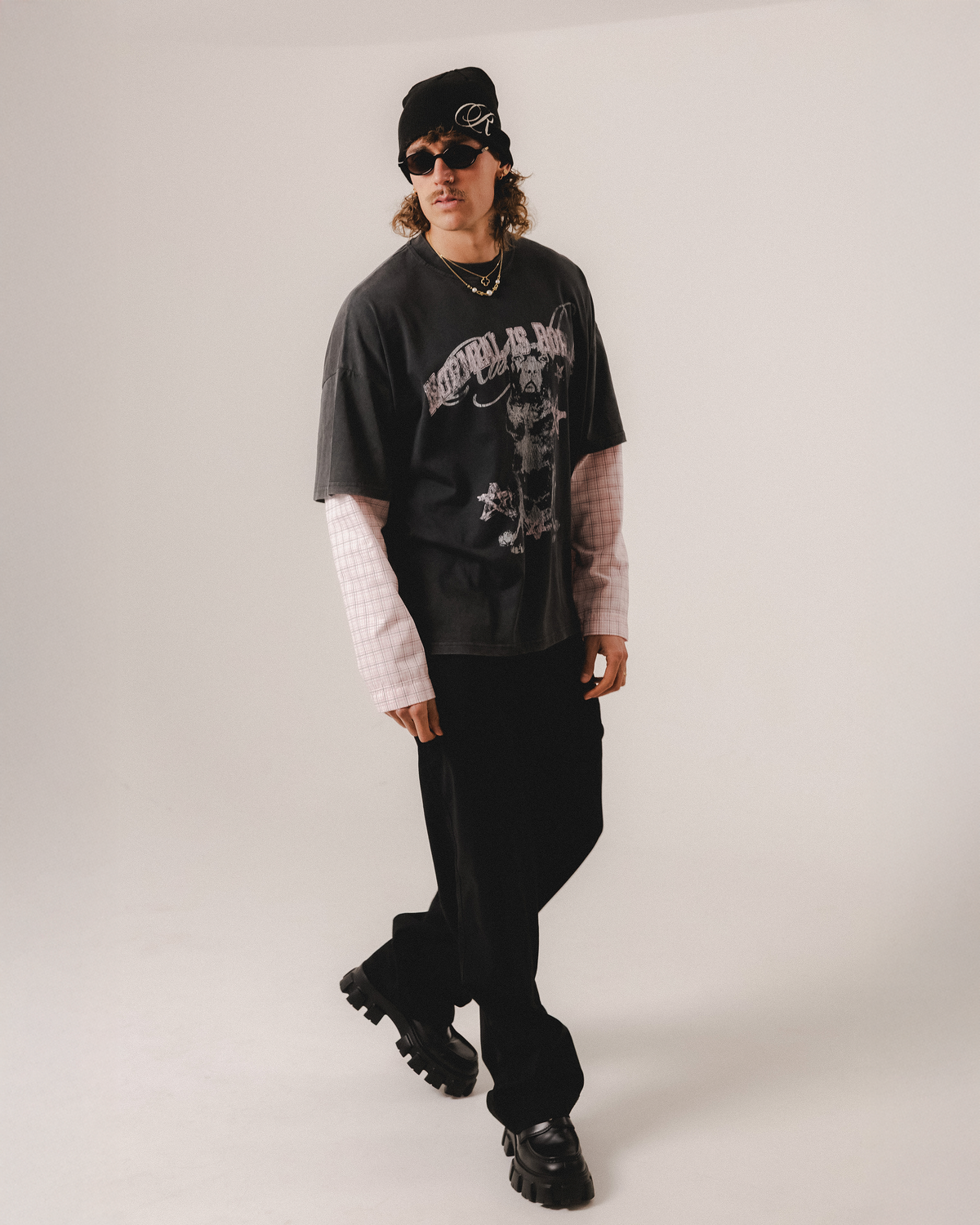 ROSEGOLD X RM DOUBLE LAYER T-SHIRT