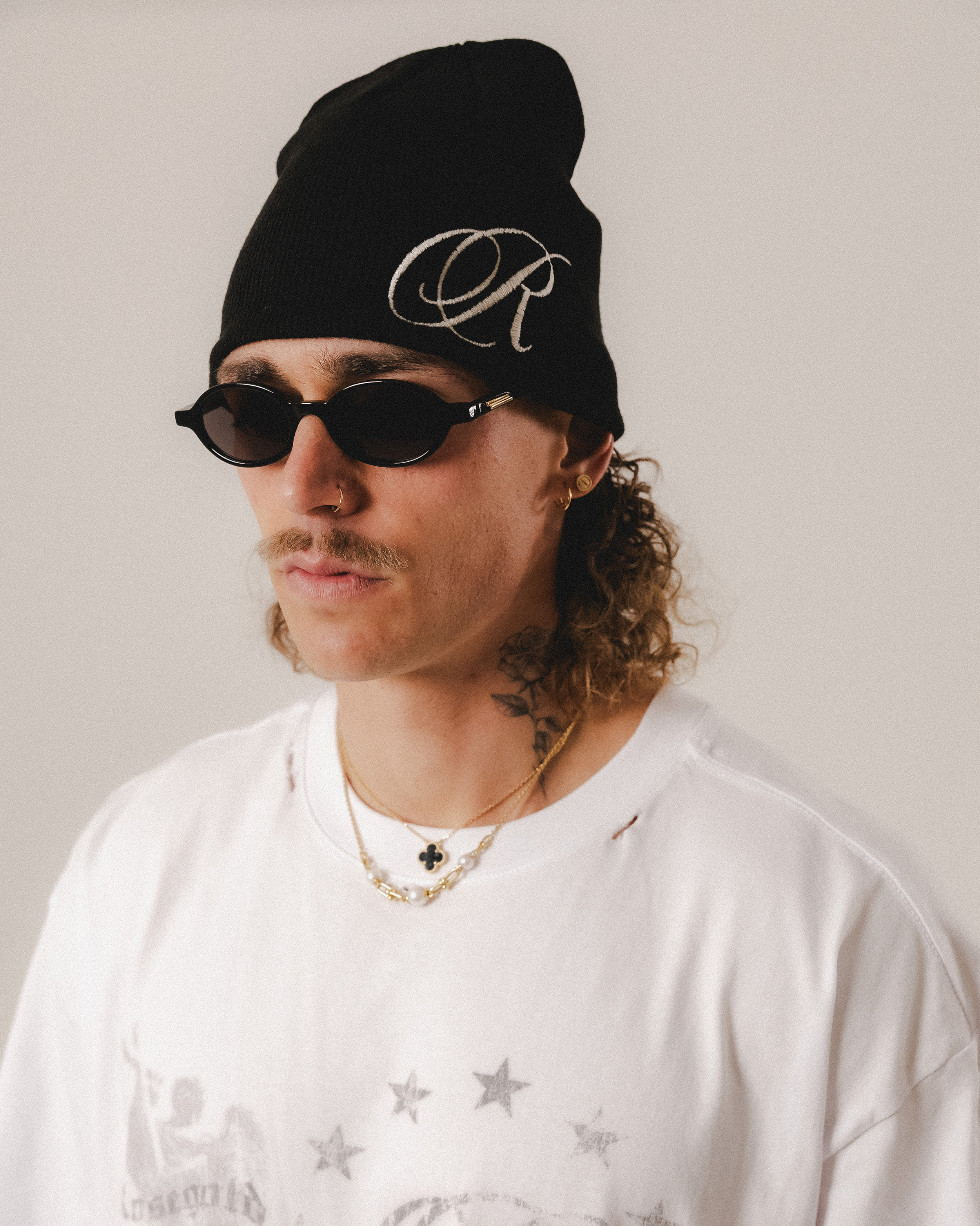 ROSEGOLD X RM BLACK BEANIE