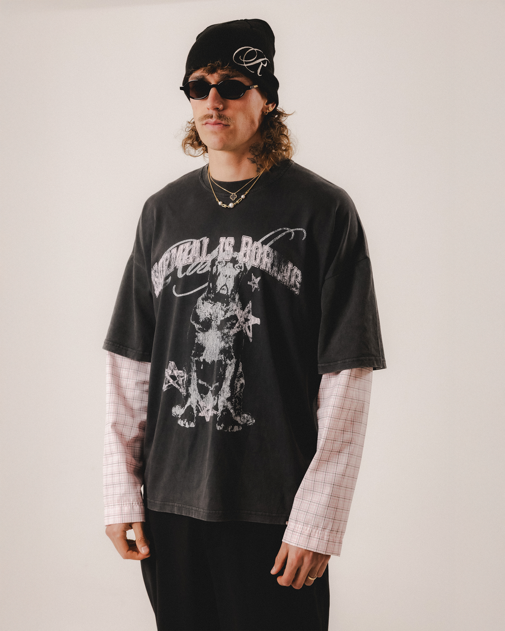 ROSEGOLD X RM BLACK BEANIE