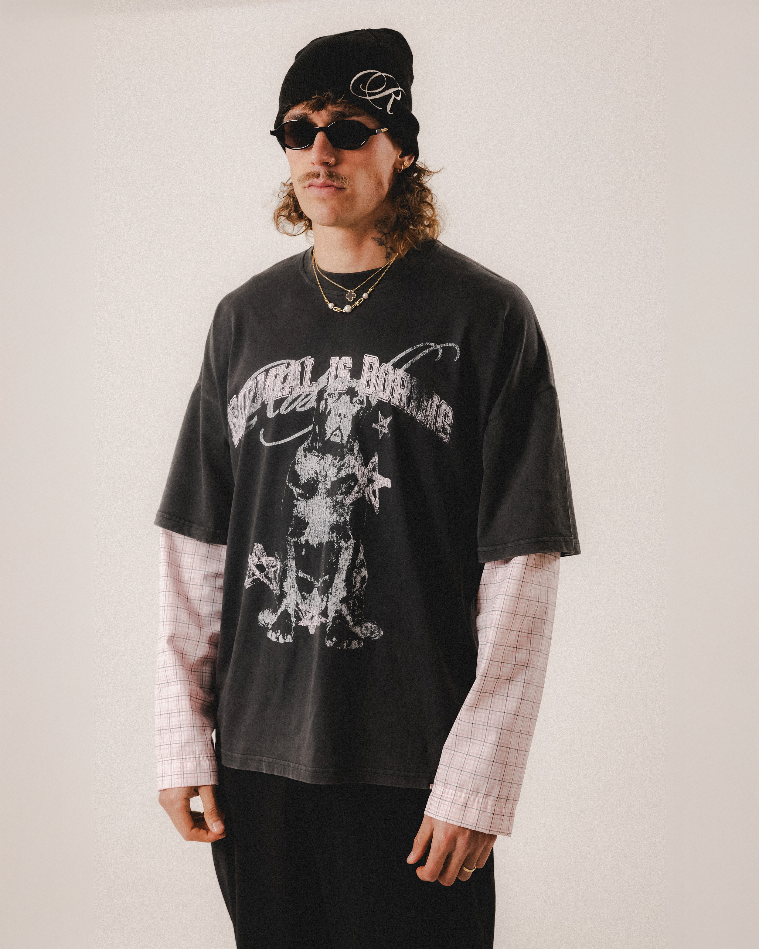 ROSEGOLD X RM BLACK BEANIE