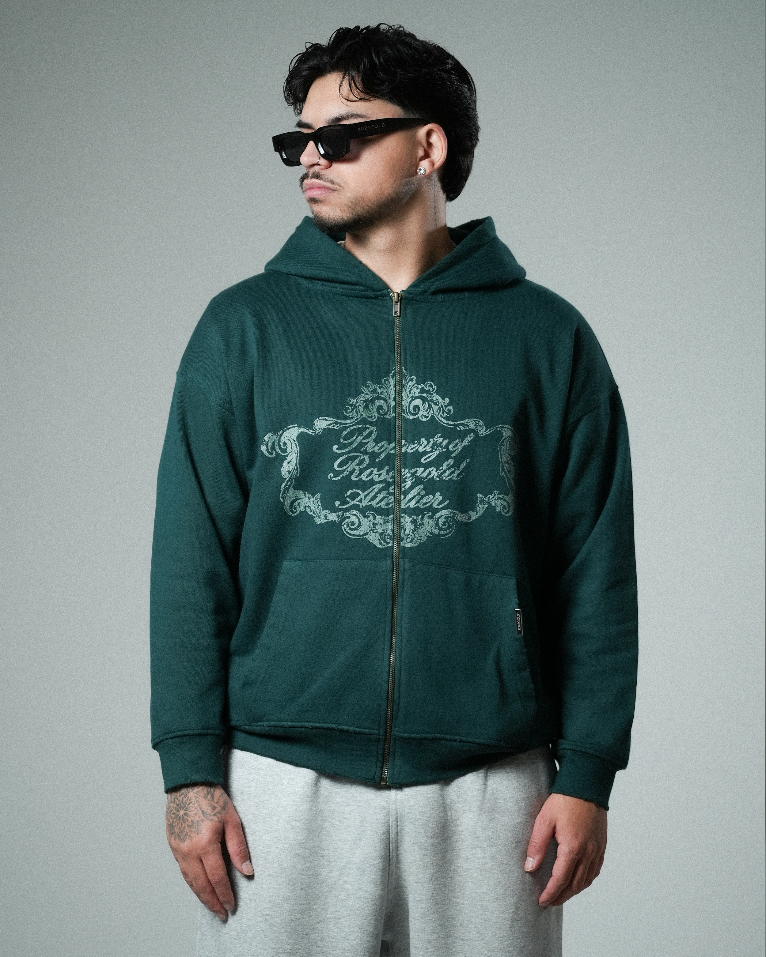 ATELIER GREEN ZIP-UP