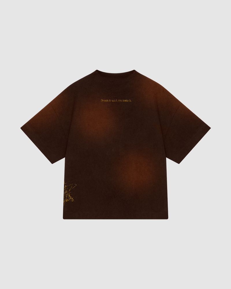 BROWN SUNFADED T-SHIRT