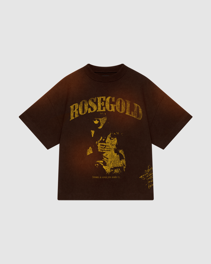 BROWN SUNFADED T-SHIRT
