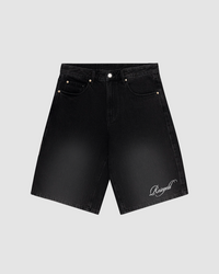DENIM SCRIPT SHORTS
